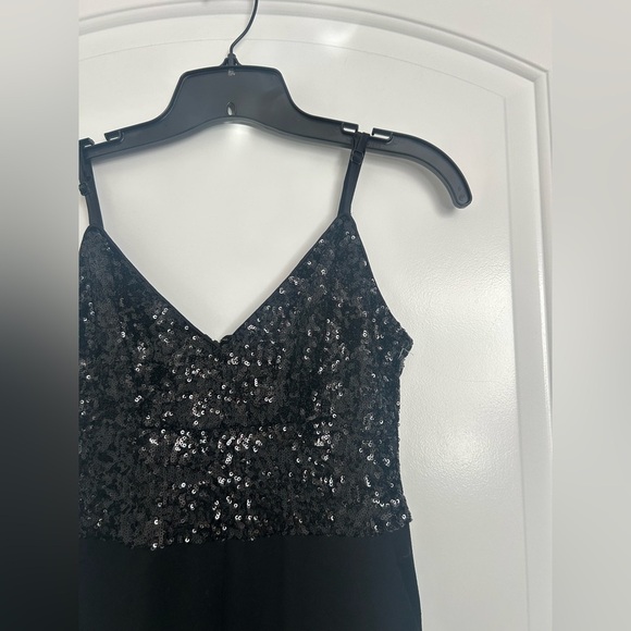 Eliza J Sequin Embellished Jumpsuit Wide Leg Black size 4 holiday contemporary - Picture 7 of 10